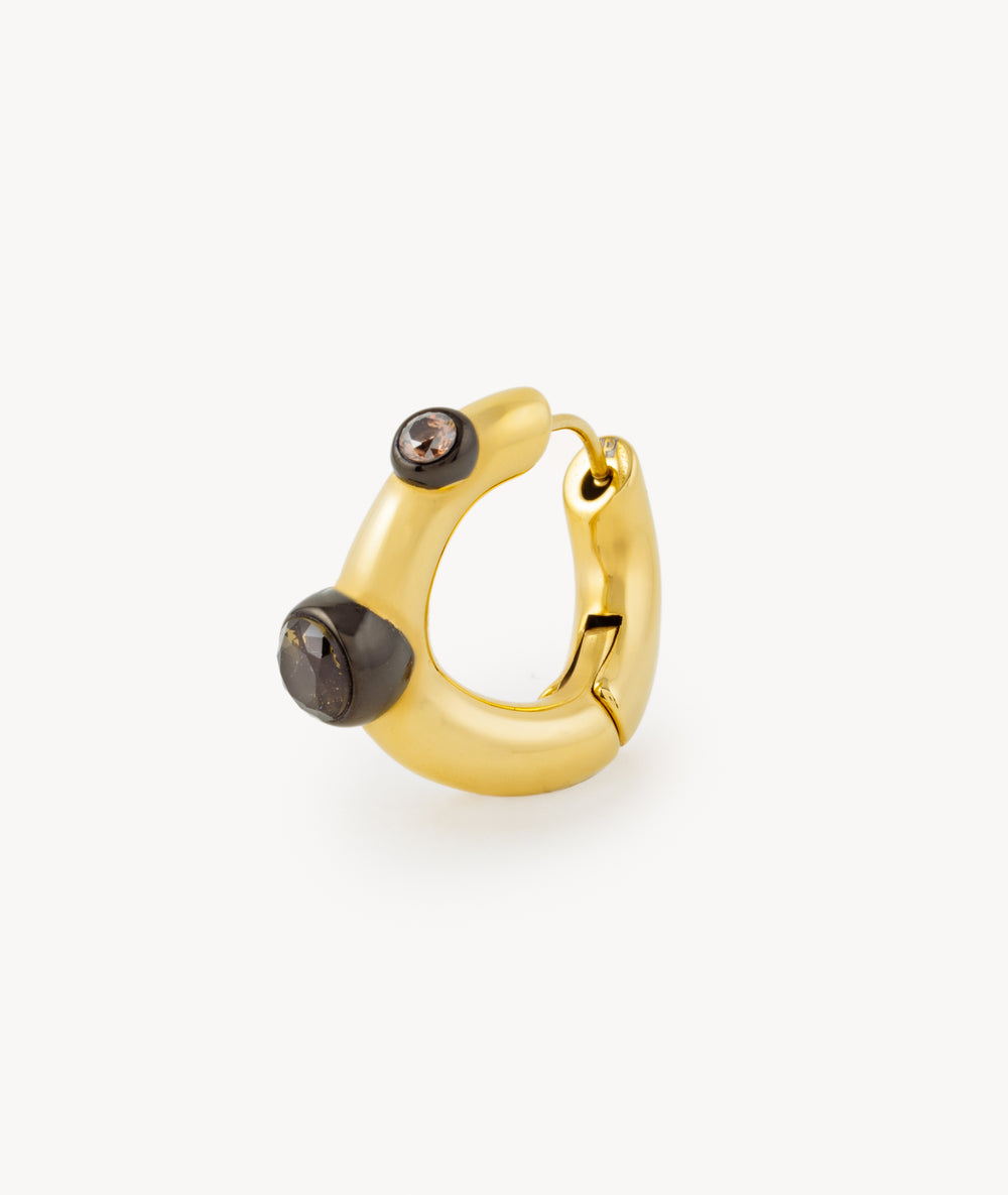 Boucle d'oreille créole doré avec zirconium Campbell BG