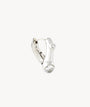 Campbell S silver hoop earring with zirconium