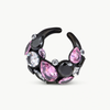 Ear cuff noir zircons roses blancs et noir DAHLIA BL