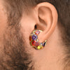 Ear cuff doré zircons jaunes violets et oranges DAHLIA G