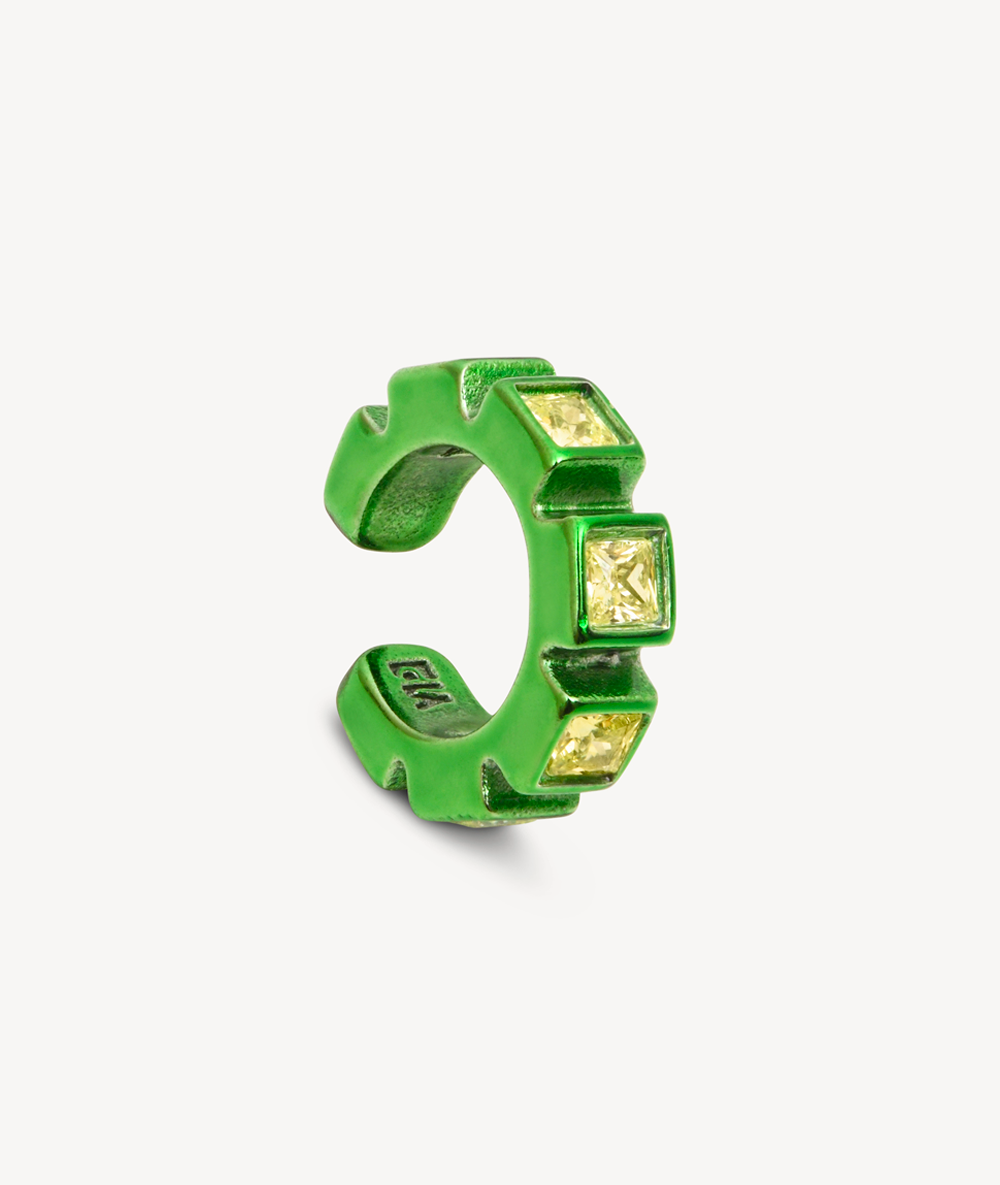 Loki S silver and zirconium ear cuff