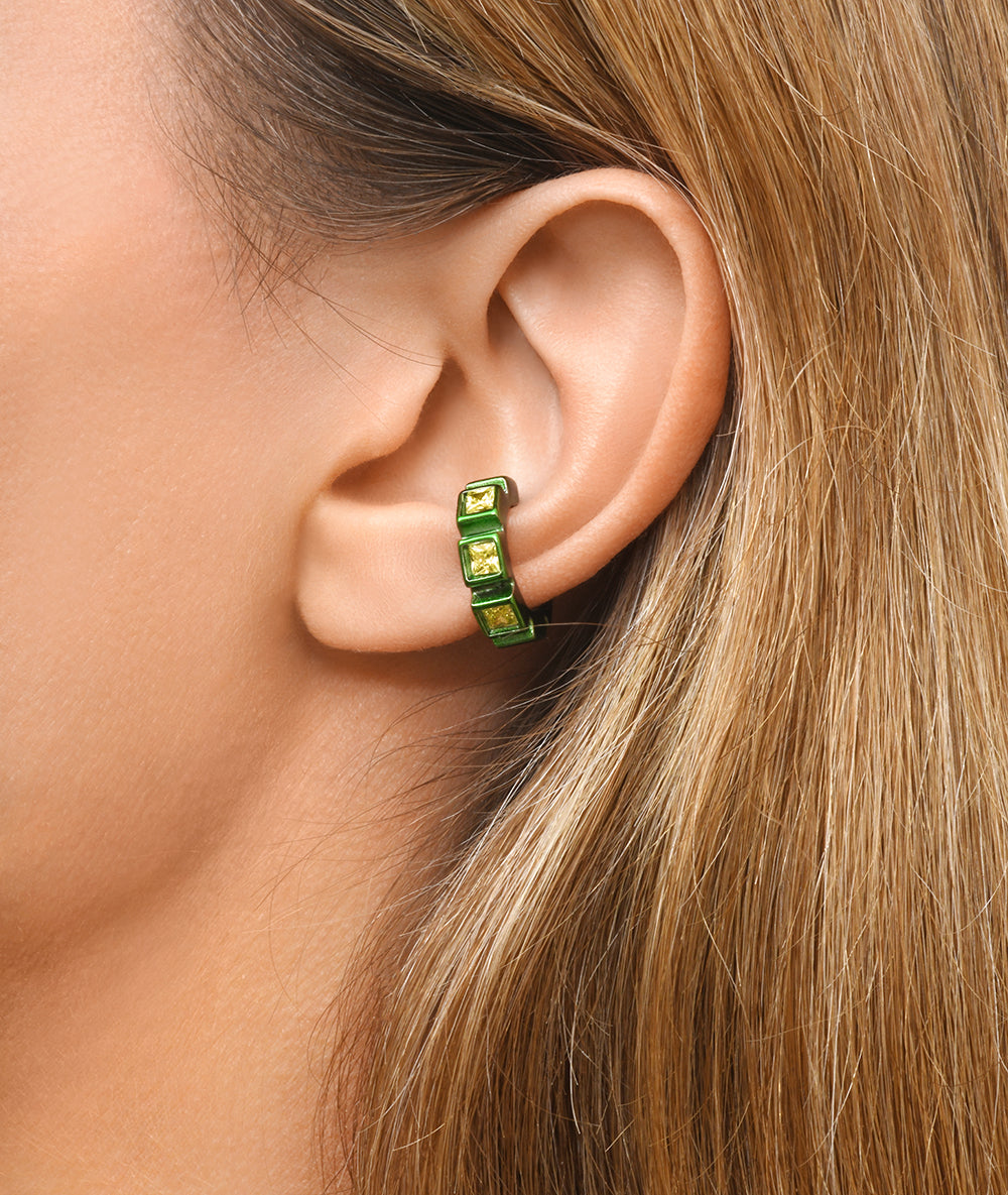 Loki S silver and zirconium ear cuff