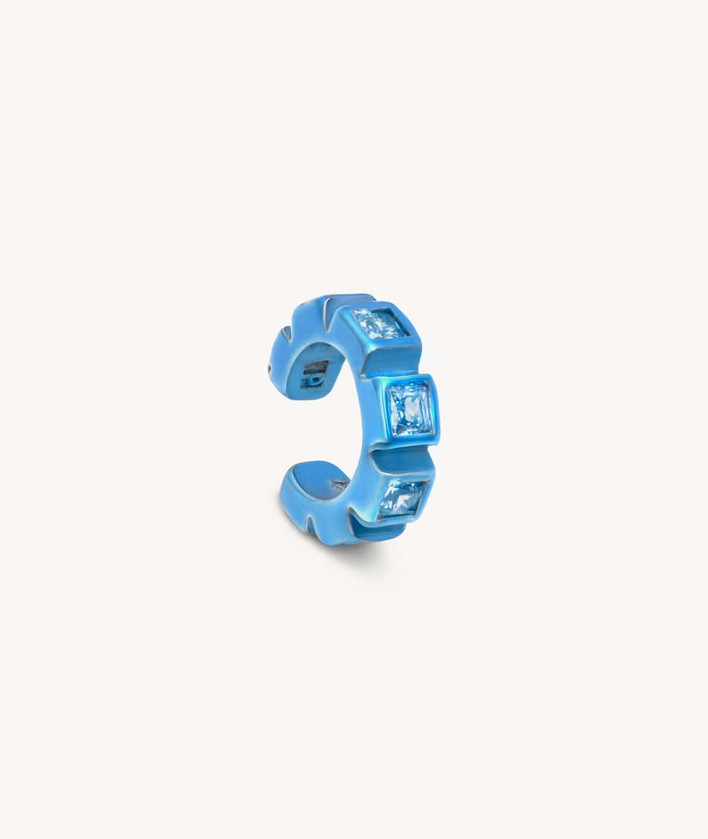 Ear cuff bleu avec zirconiums bleus Dibba S MB