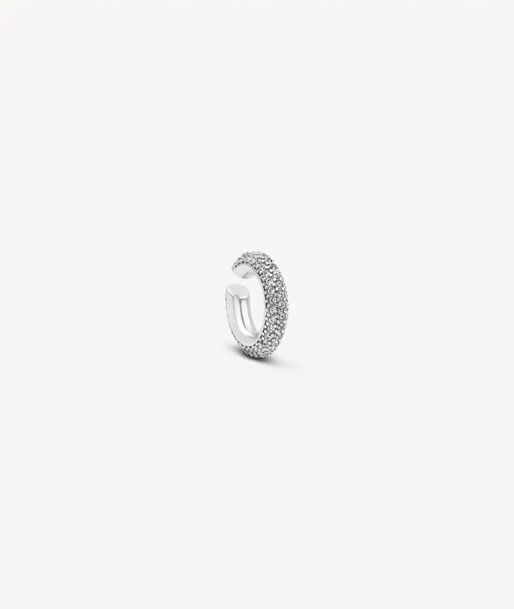 Ear cuff rond argenté avec zircons ALF S