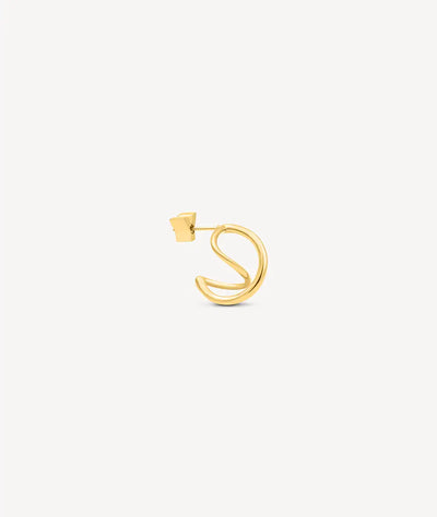 Boucle d'oreille créole torsadée dorée SANNA G - YParis
