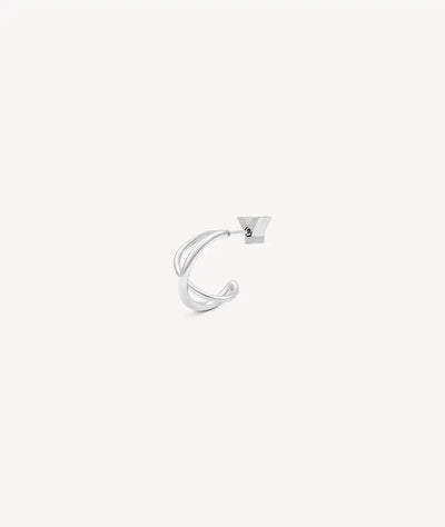 Boucle d'oreille créole torsadée argentée SANNA S - YParis