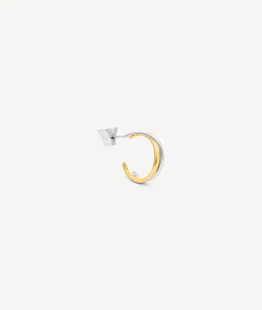 Boucle d'oreille créole bicolore ANJA S BI