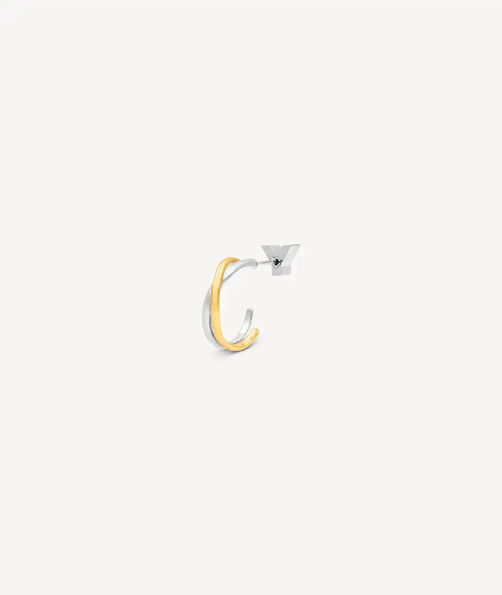 Boucle d'oreille créole bicolore ANJA S BI
