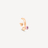 Boucle d'oreille or rose avec zircon rose (gauche) LIF L RG