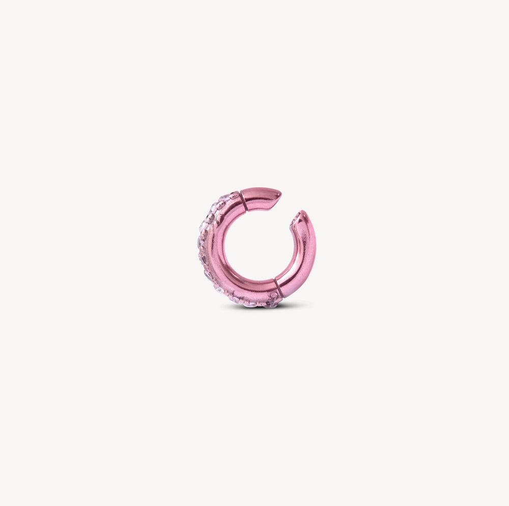 Ear cuff rond rose et zircons roses et oranges Abi L LP