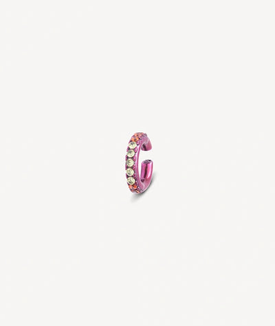 Ear cuff rond fuschia et zircons verts et oranges Abi L P B - YParis