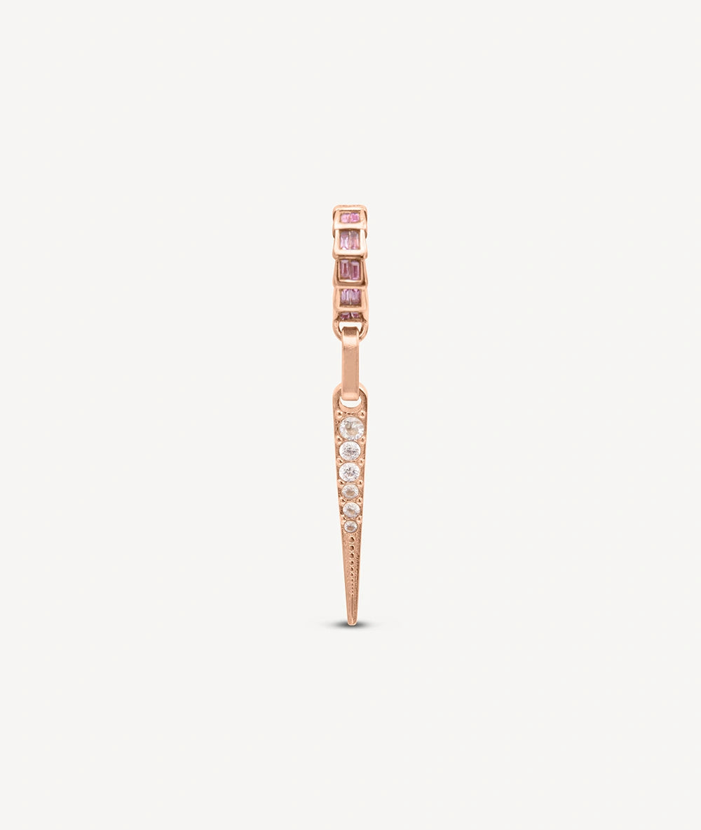 Boucle d'oreille or rose pendante AKUMA POP RG