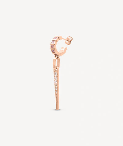 Boucle d'oreille or rose pendante AKUMA POP RG - YParis