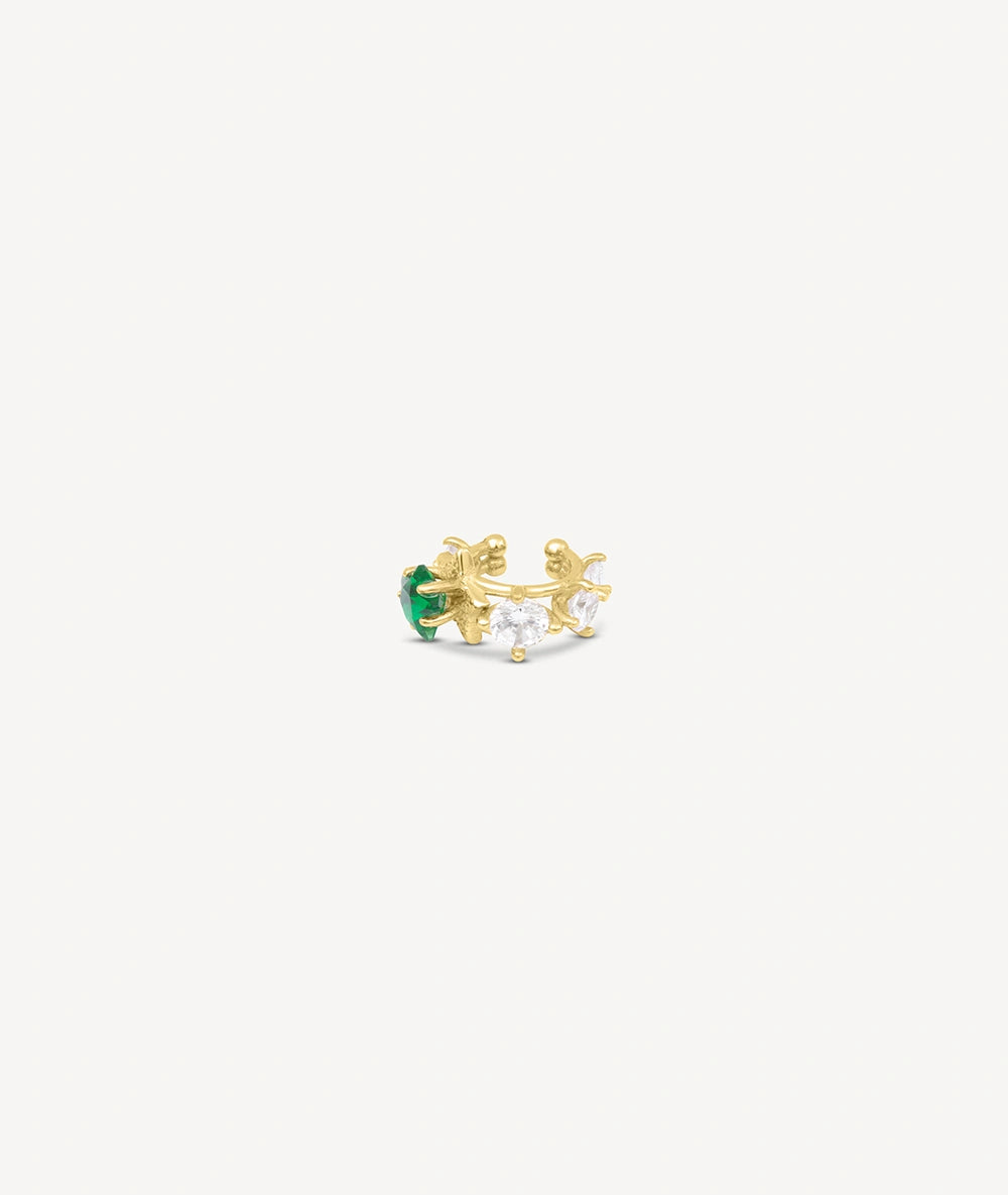 Ear cuff doré et zircons étoile vert KOTORI POP G
