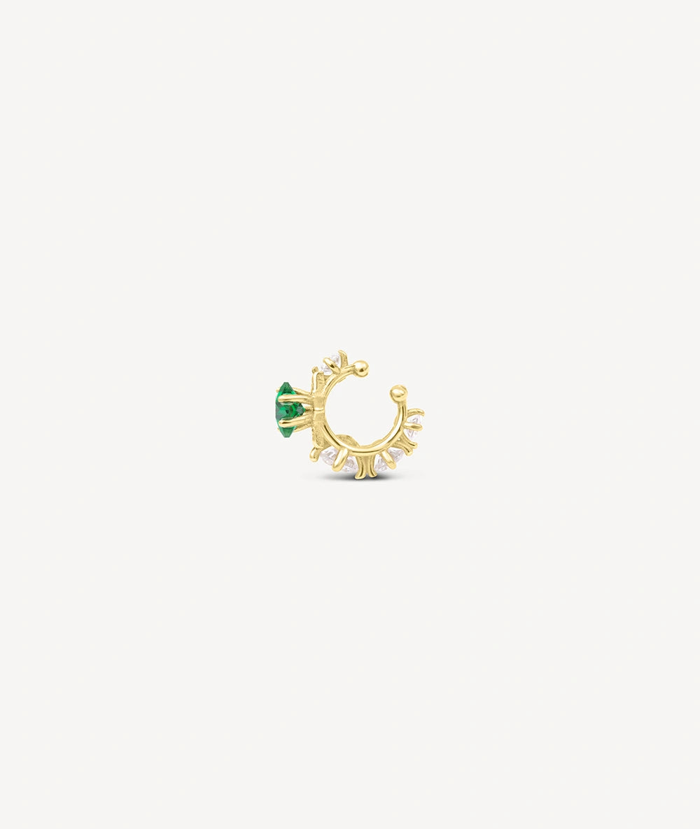 Ear cuff doré et zircons étoile vert KOTORI POP G