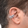 Ear cuff argenté pierres bleues et blanches JAKI S A