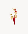 Iggy G gold and red stud earrings