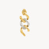 Boucle d'oreille pendante chaîne rigide bicolore Jule Bi