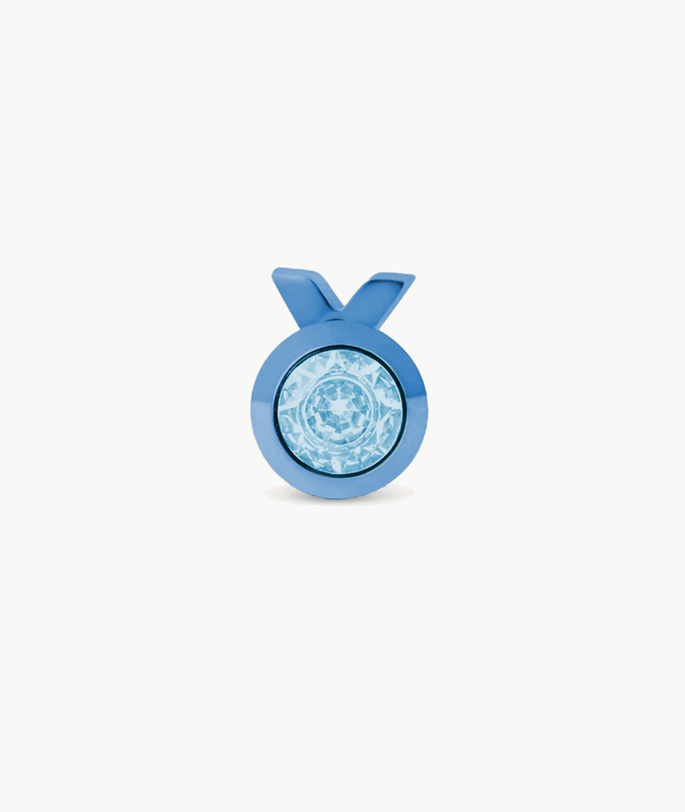 Boucle d'oreille puce en acier inoxydable bleu avec oxyde de zirconium bleu LUCA MB