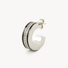 Boucle d'oreille créole épaisse bicolore et zirconiums Glam BS