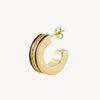 Boucle d'oreille créole épaisse bicolore et zirconiums Glam BG
