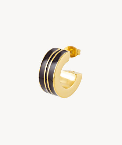 Cute GB two-tone chunky hoop earring - YParis