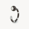 Boucle d'oreille demi créole bicolore argentée et noire avec zirconiums Cielo BS