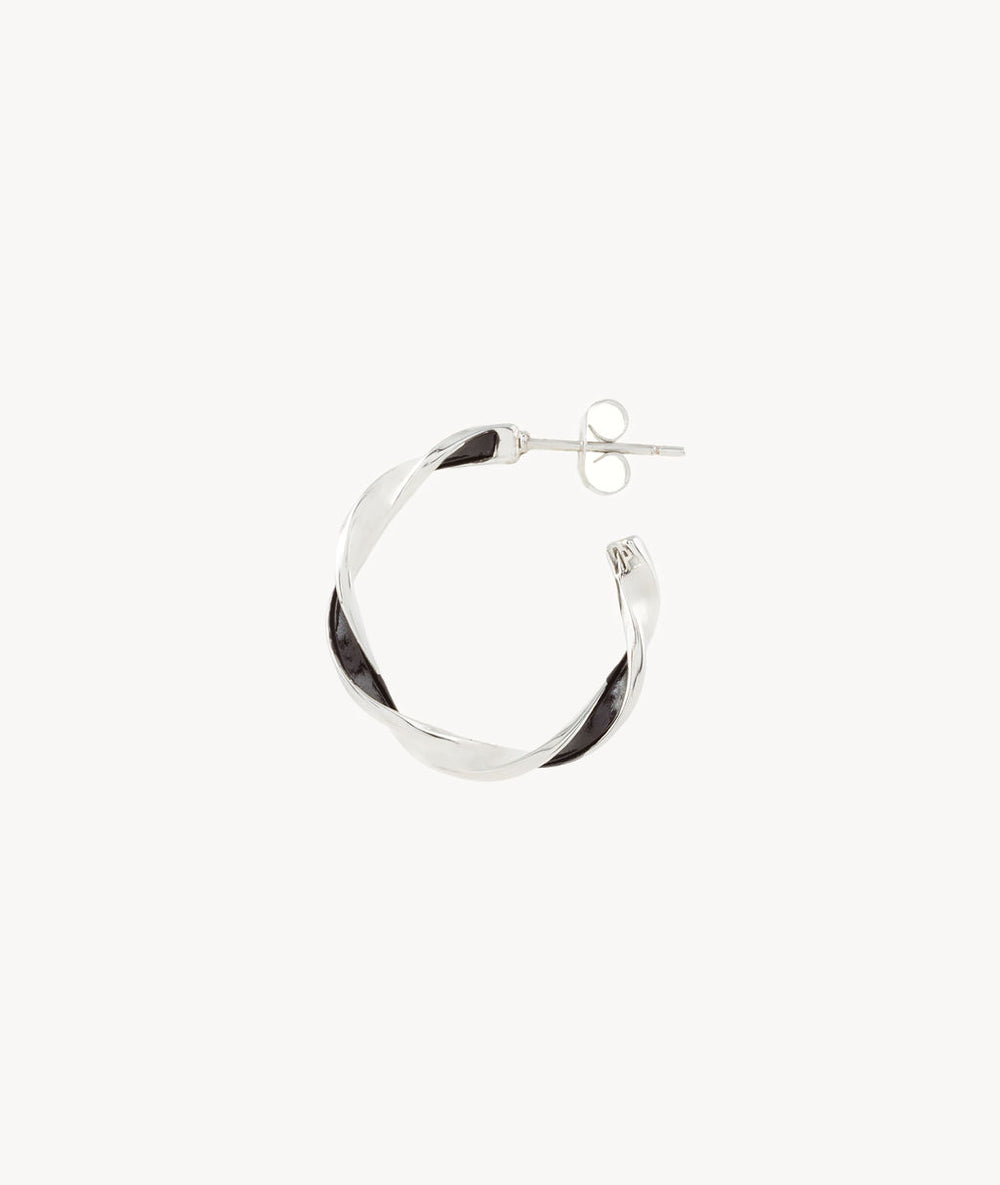 Boucle d'oreille créole torsade bicolore Princess SB