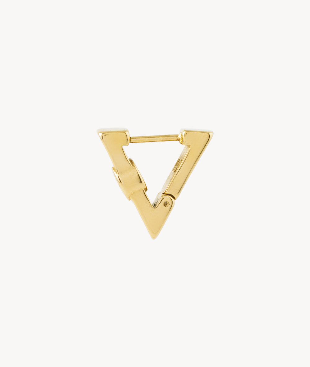 Boucle d'oreille créole triangle perforée dorée Kikoho Trash G