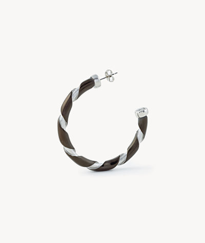 Allo BS two-tone twisted hoop earring - YParis