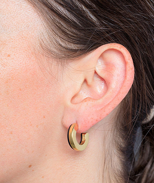 Boucle d'oreille créole bicolore Beau GB