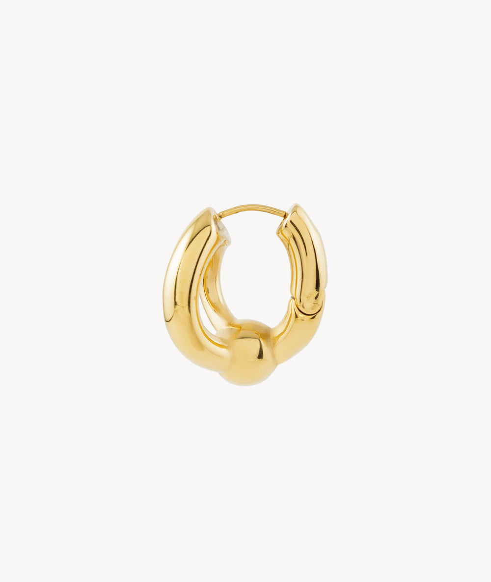 Boucle d'oreille créole dorée boule Missie G