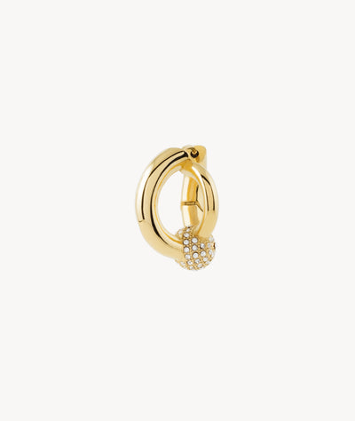 Missie Star G gold hoop earring with zirconium ball - YParis