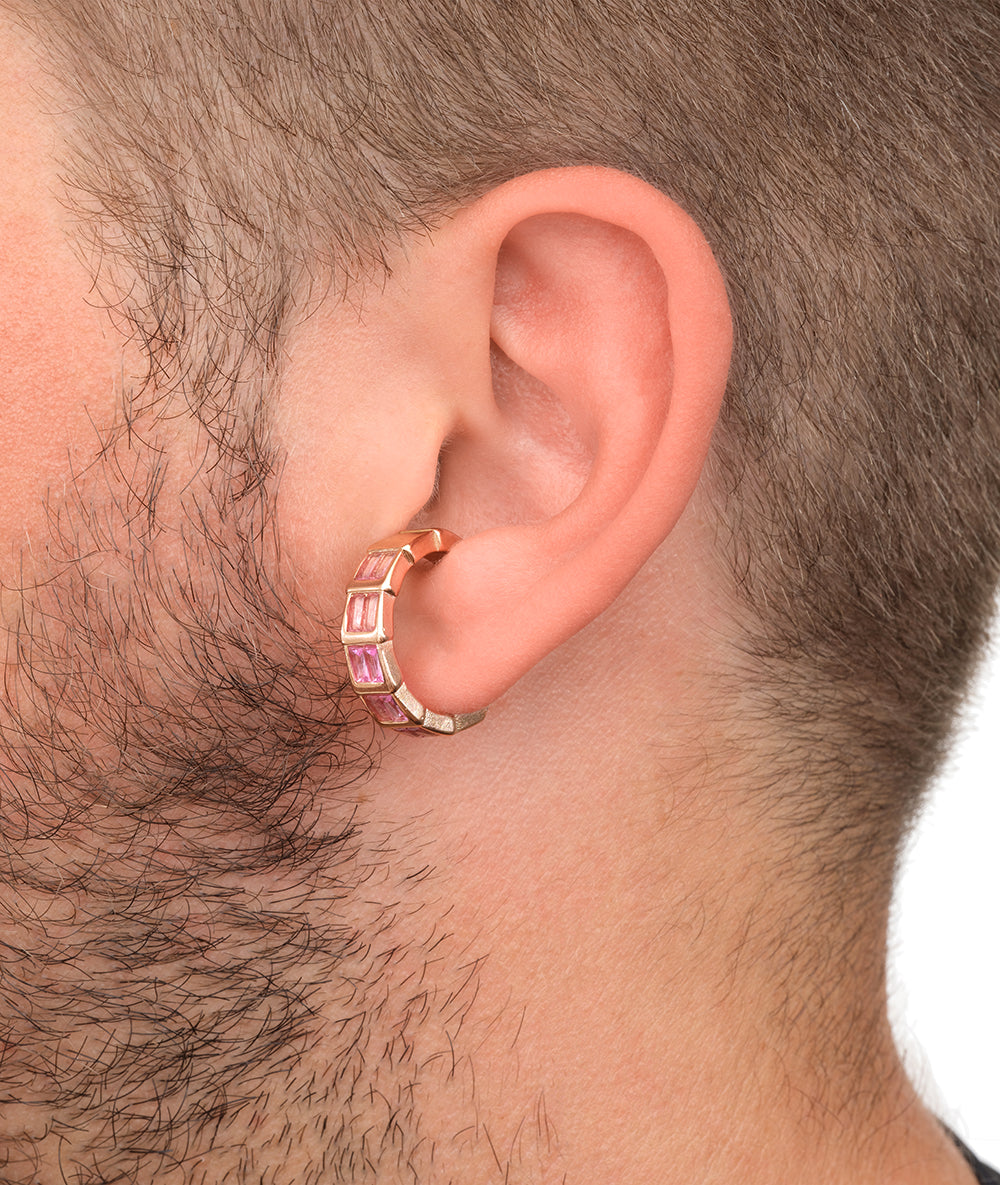 Ear cuff or rose et zirconiums roses BANKA POP RG 3,5mm