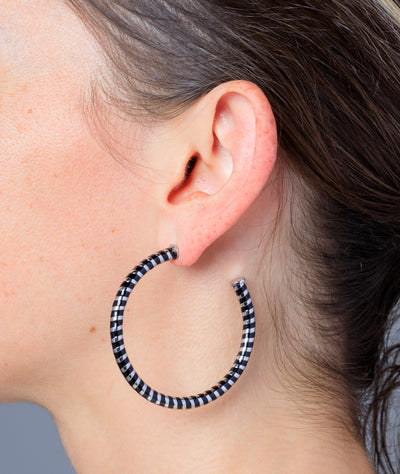 Pia BS two-tone twisted hoop earring - YParis