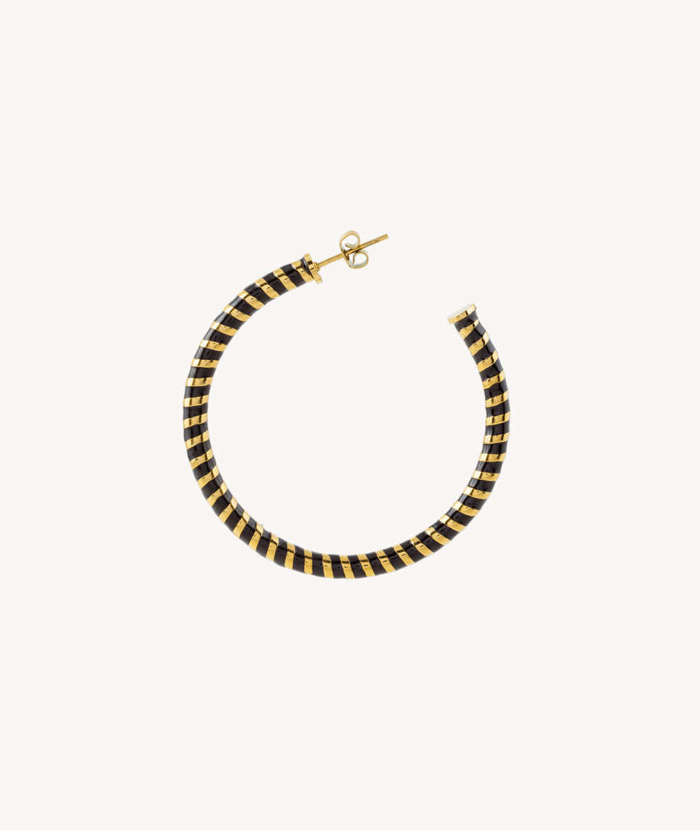 Boucle d'oreille créole torsade bicolore Pia GB