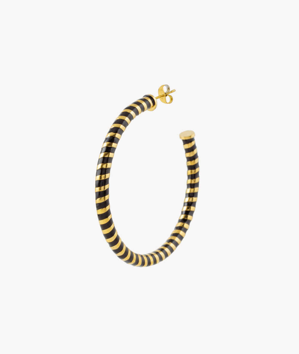 Boucle d'oreille créole torsade bicolore Pia GB