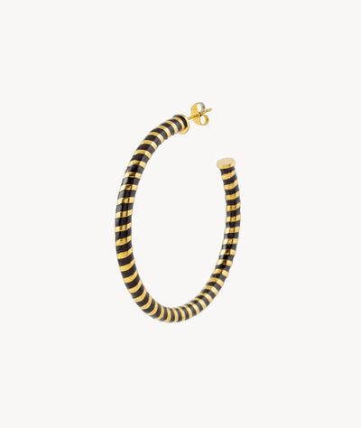 Pia GB two-tone twisted hoop earring - YParis