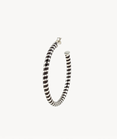 Pia BS two-tone twisted hoop earring - YParis