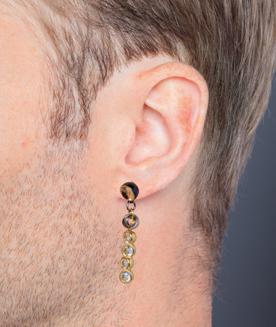 Two-tone stone drop earring, Ronya GB - YParis