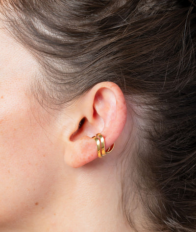 Ear cuff ondulé doré Wavy double  G