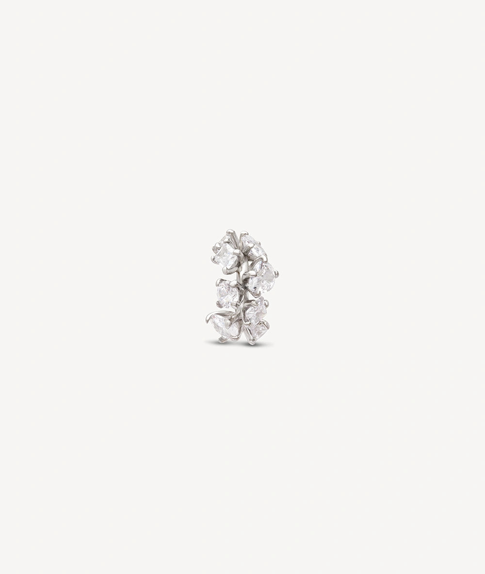 Ear cuff argenté pierres blanches JAKI S A