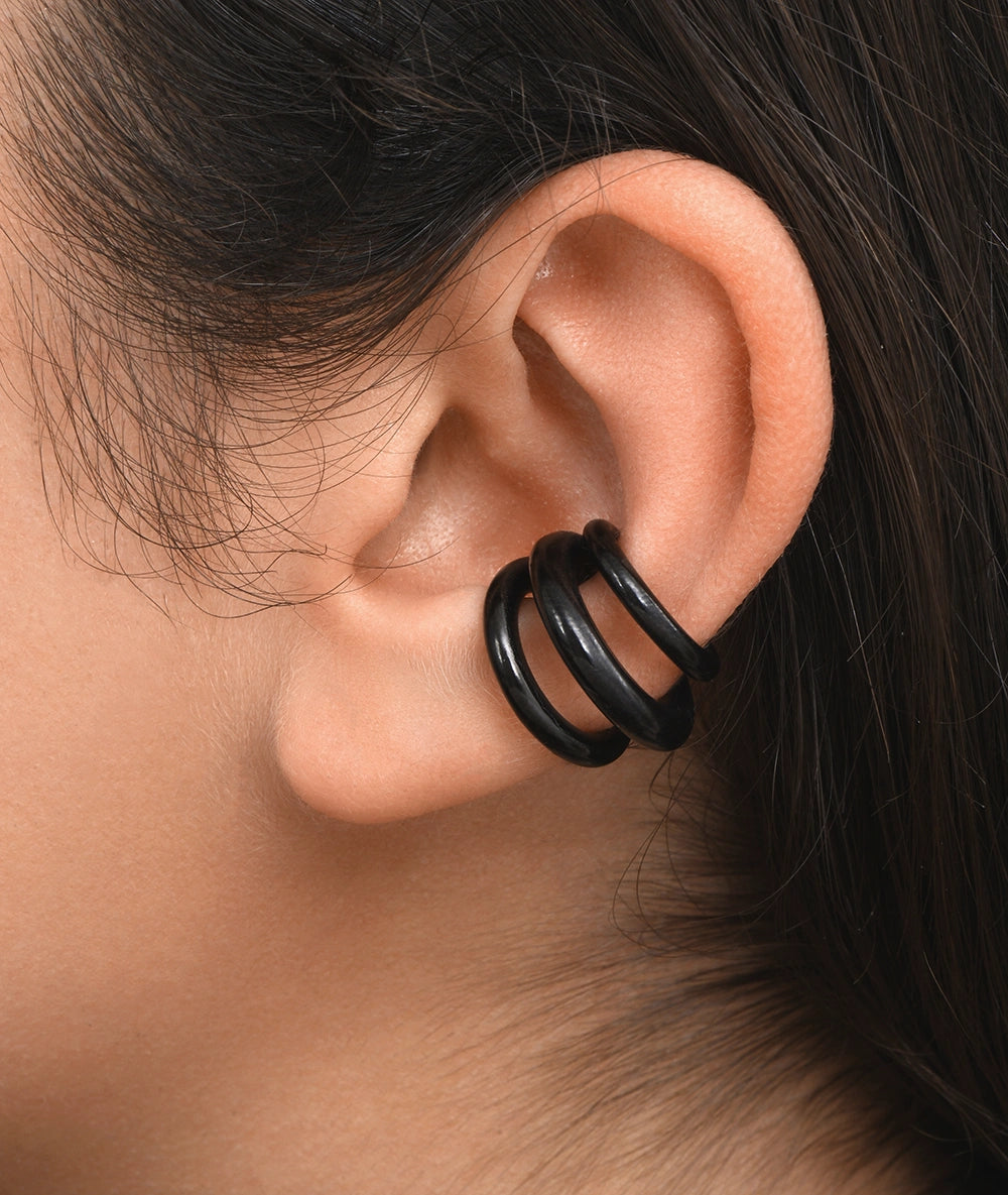 Earcuff triples noir APEX BL ouverture 3.5MM