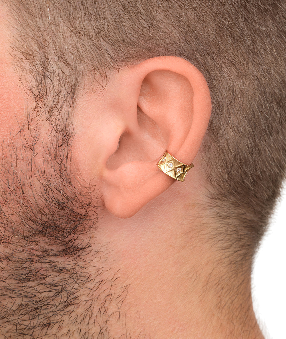 Ear cuff doré et zircons KURO S POP G