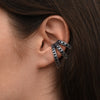 Ear cuff triple argenté et rivets effet vintage DARK RIDLEY VS