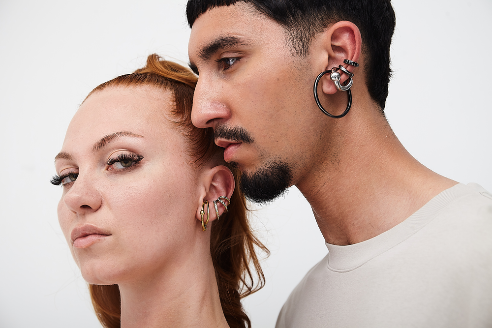 Ear cuff boule argenté Curl S
