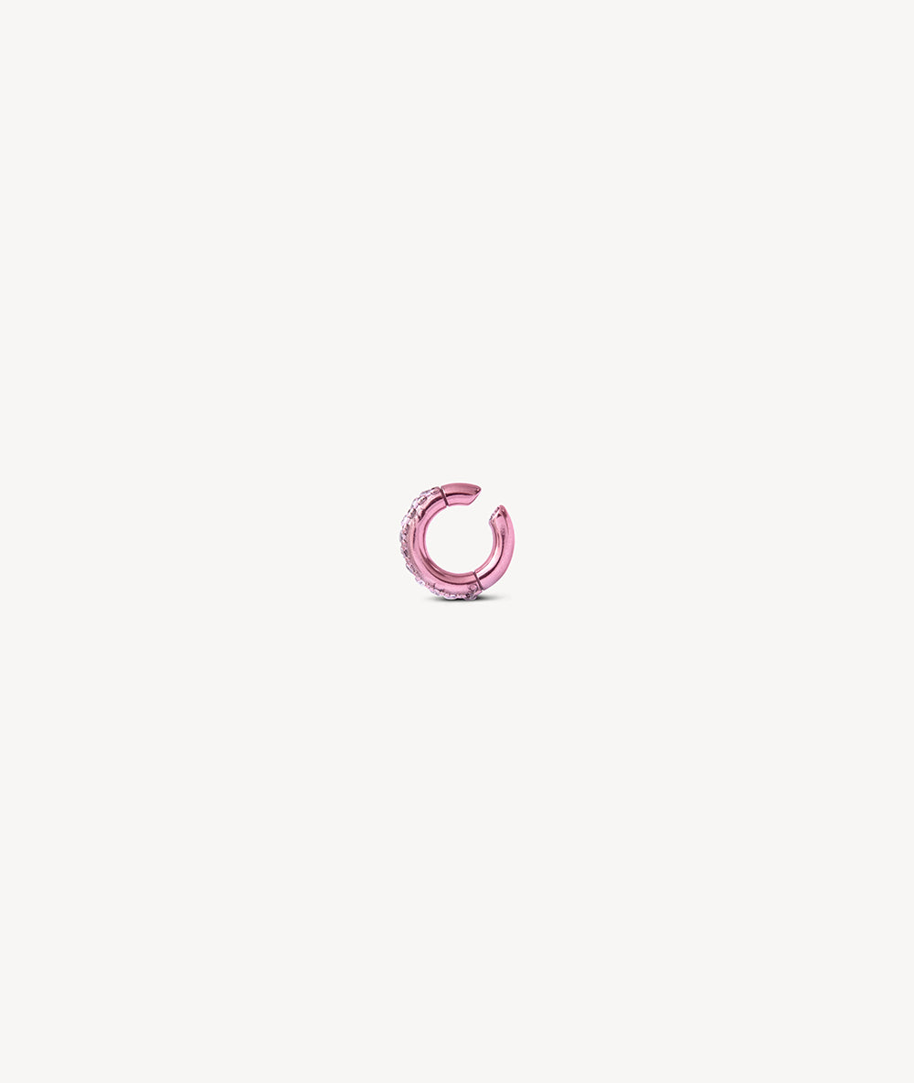 Ear cuff rond rose et zircons fuschia et blancs Abi L LP