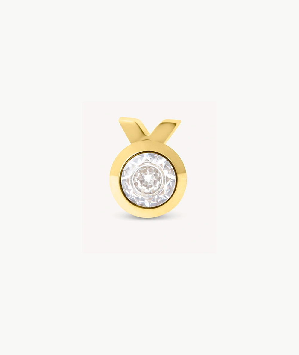 Boucle d'oreille puce doré et zircon LUCA G