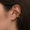 Ear cuff triple orange et zirconiums jaunes Yaz O