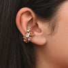 Ear cuff or rose gold pierres brunes et blanches JAKI RG A